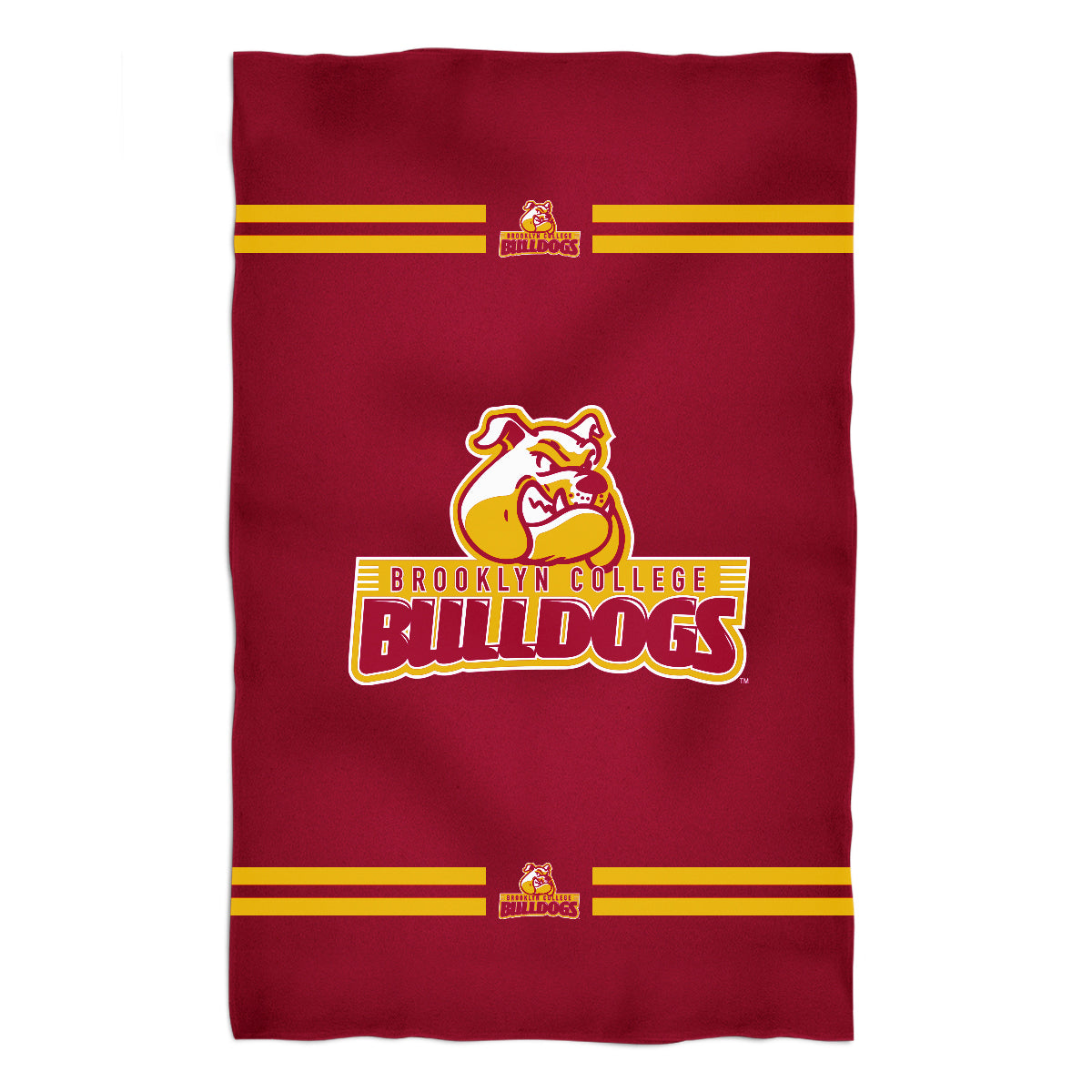 Brooklyn College Bulldogs Maroon Beach Bath Towel by Vive La Fete