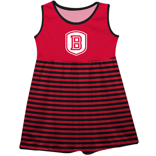Bradley Braves Red and Black Sleeveless Tank Dress with Stripes on Skirt by Vive La Fete-Campus-Wardrobe