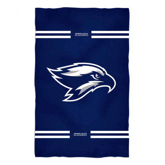 Broward College Seahawks Blue Beach Bath Towel by Vive La Fete