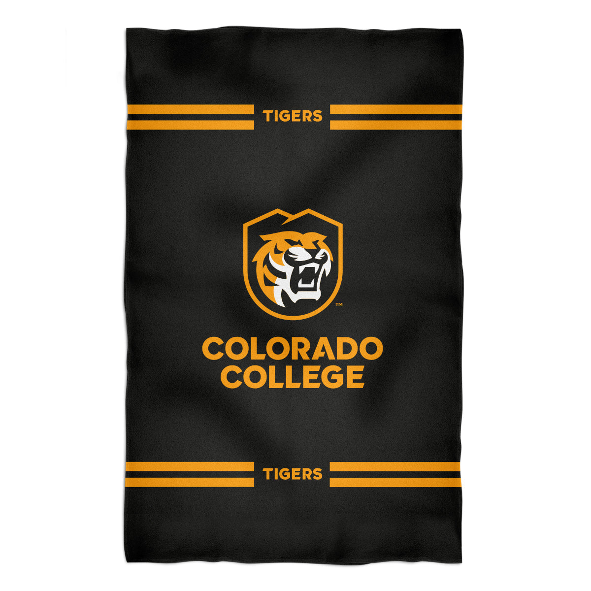 Colorado College Tigers Black Beach Bath Towel by Vive La Fete
