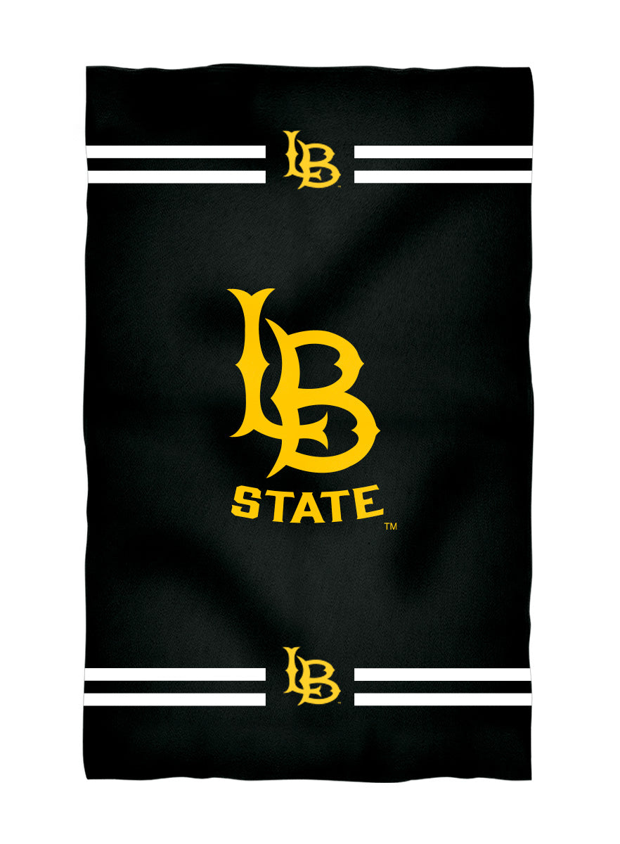 CSULB 49ers Black Beach Bath Towel by Vive La Fete