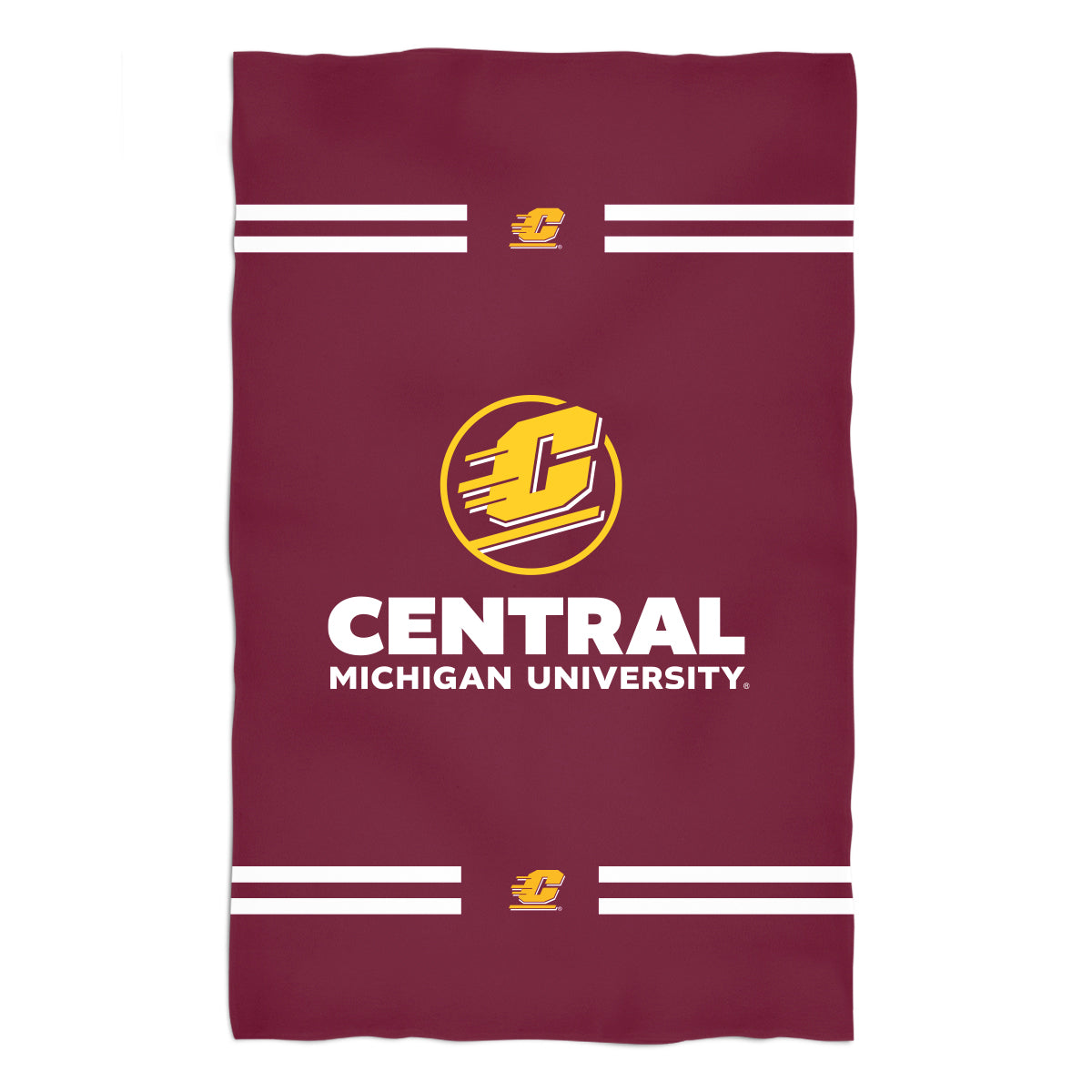 Central Michigan Chippewas Maroon Beach Bath Towel by Vive La Fete