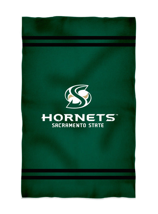 Sacramento State Hornets Green Beach Bath Towel by Vive La Fete