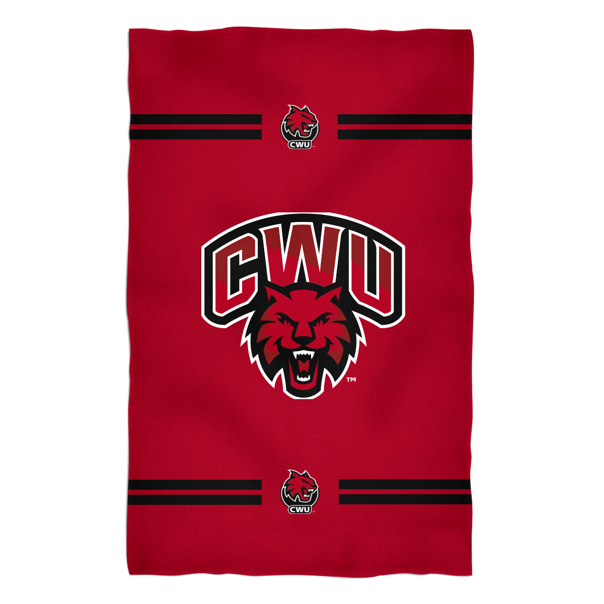 Central Washington Wildcats Red Beach Bath Towel by Vive La Fete