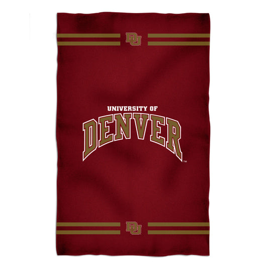 Denver Pioneers Maroon Beach Bath Towel Name and Stripes by Vive La Fete