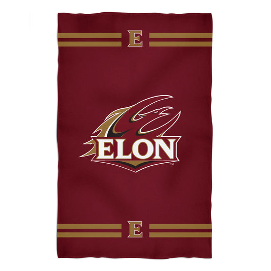 Elon University Phoenix Maroon Beach Bath Towel by Vive La Fete