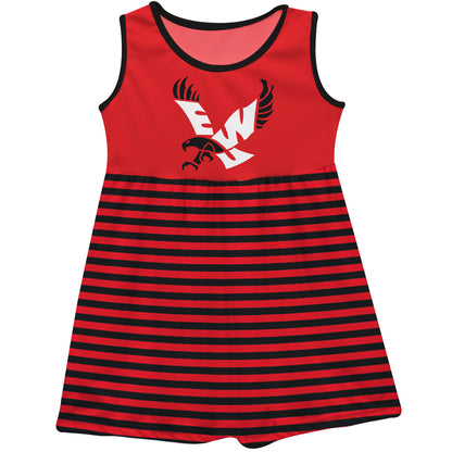 Eastern Washington Eagles EWU Red and Black Sleeveless Tank Dress with Stripes on Skirt by Vive La Fete-Campus-Wardrobe