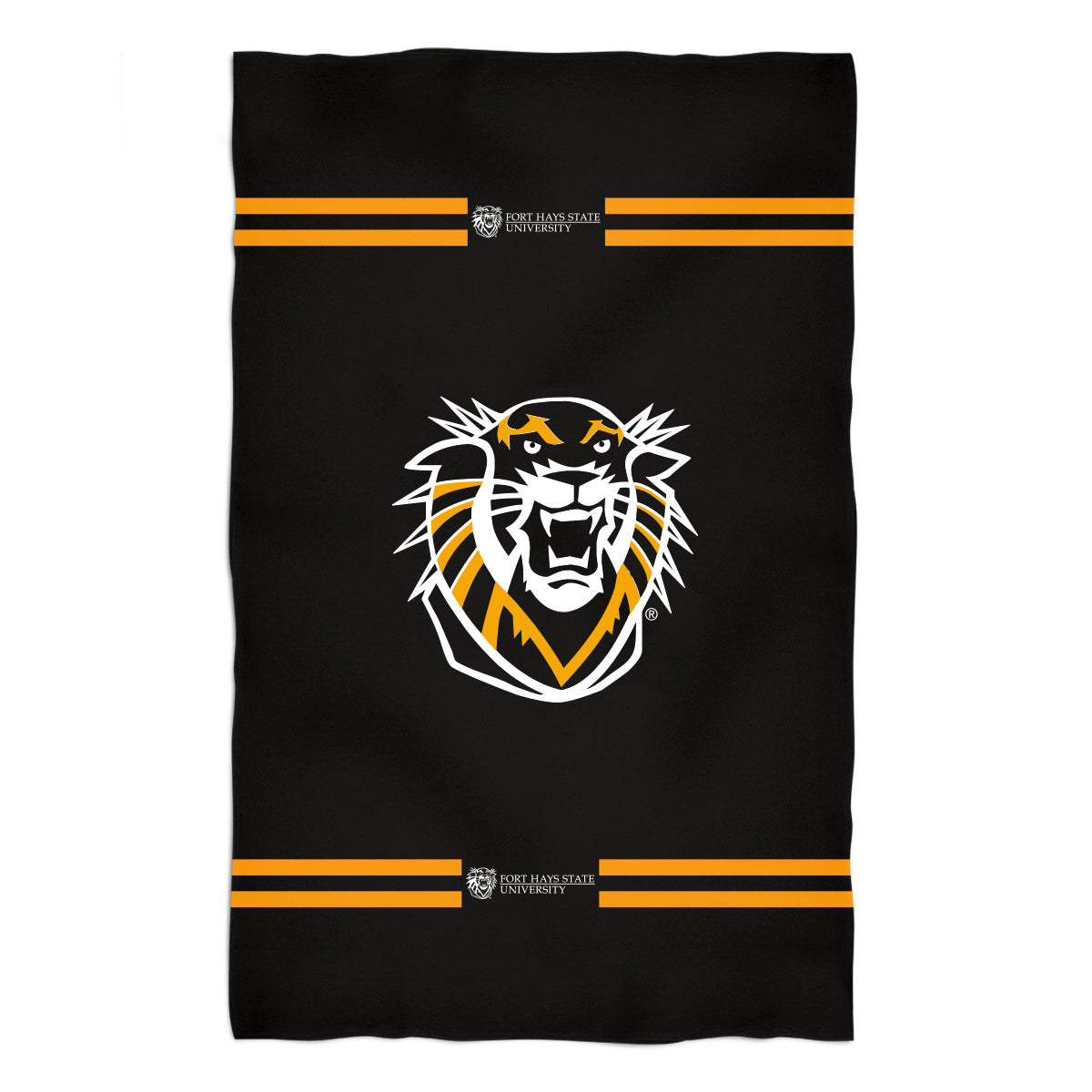 FHSU Tigers Black Beach Bath Towel by Vive La Fete