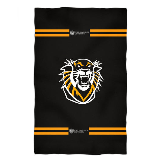 FHSU Tigers Black Beach Bath Towel by Vive La Fete