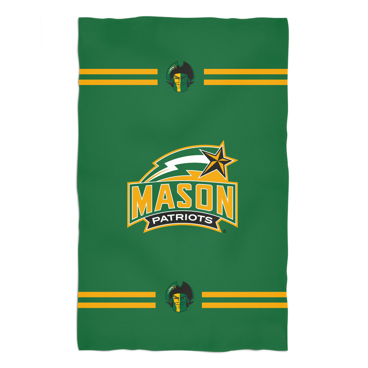 George Mason Patriots Green Beach Bath Towel by Vive La Fete