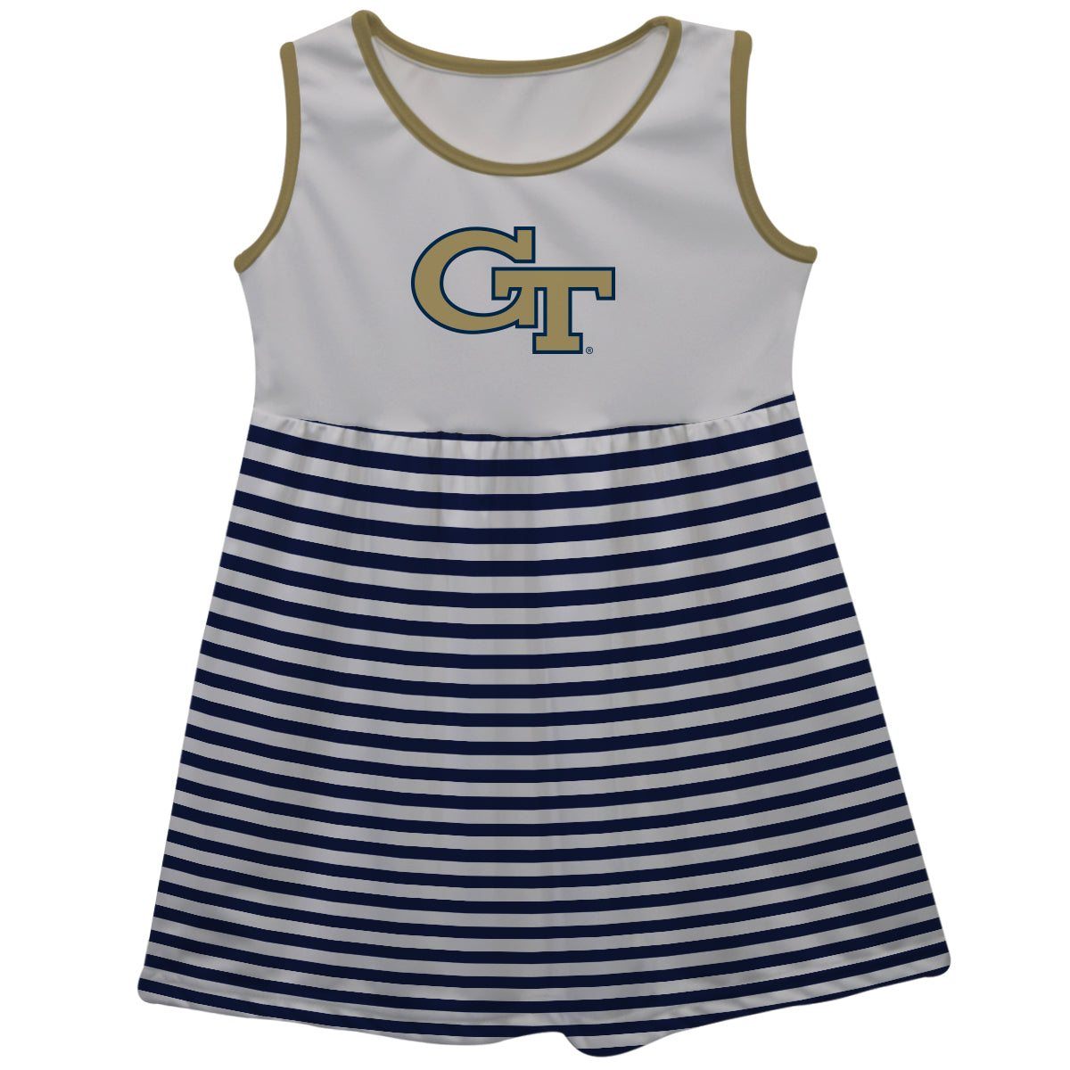 Georgia Tech Girls Game Day Sleeveless Tank Dress by Vive La Fete-Campus-Wardrobe