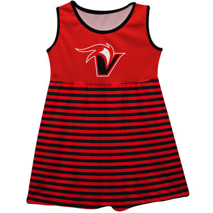 UH Hilo Vulcans Red Sleeveless Tank Dress With Black Stripes by Vive La Fete-Campus-Wardrobe