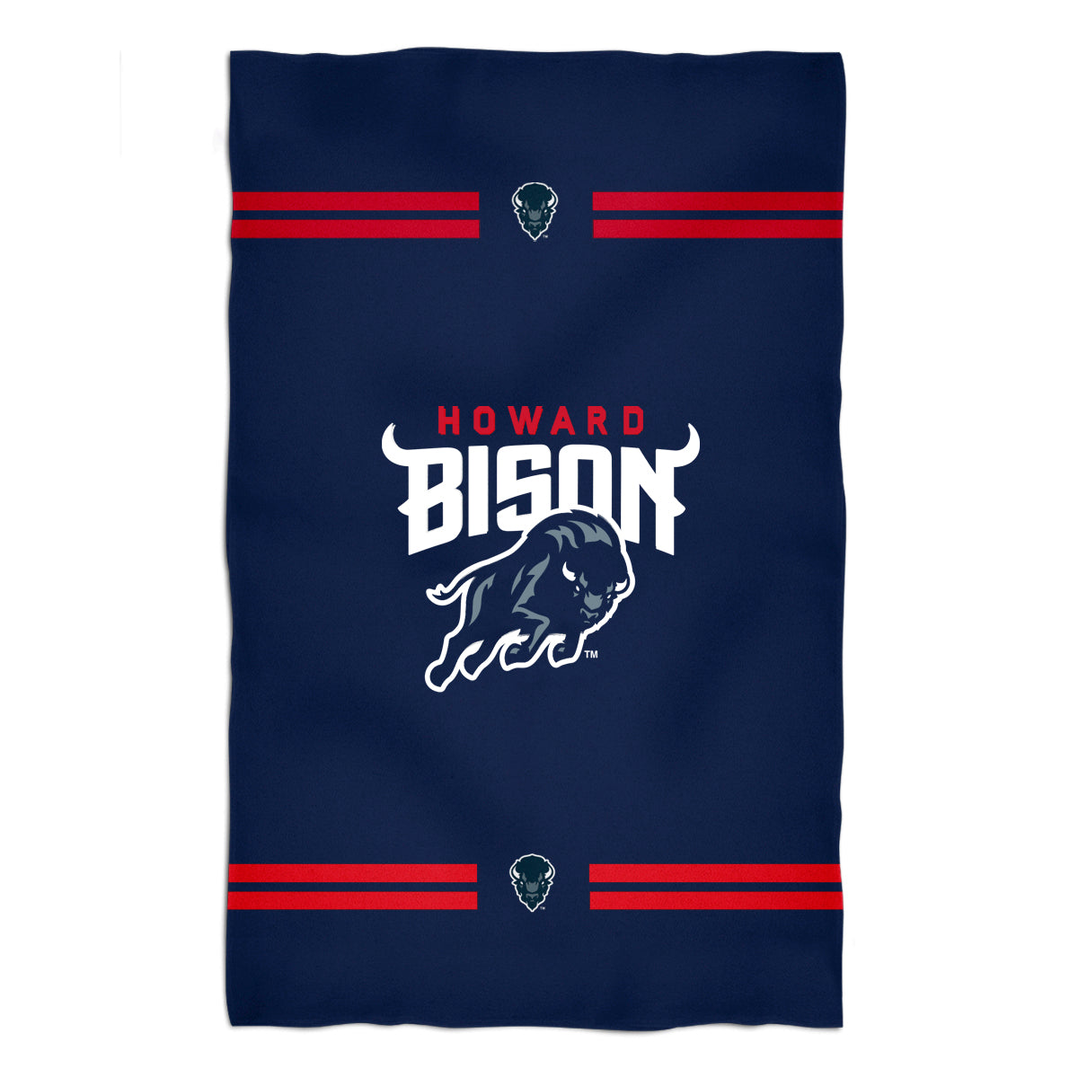 Howard University Bison Navy Beach Bath Towel by Vive La Fete