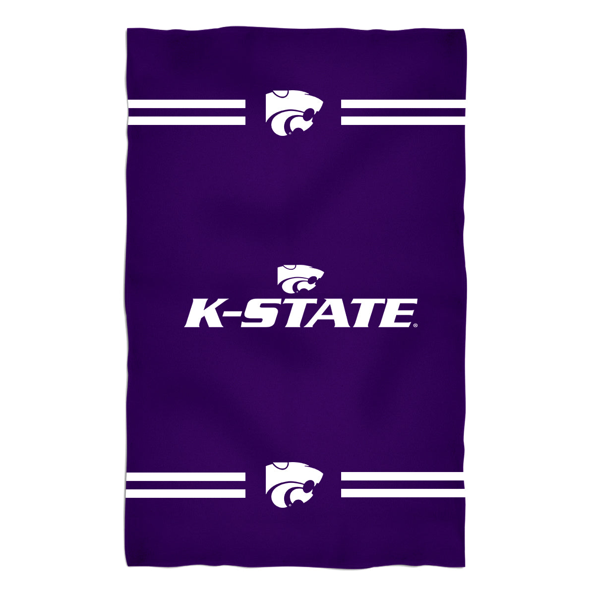 Kansas State Wildcats KSU K-State Black Purple Bath Towel by Vive La Fete