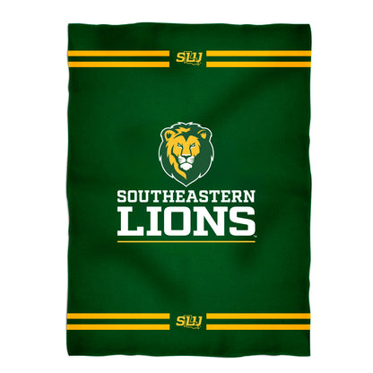 Southeastern Louisiana Lions Game Day Soft Premium Green Throw Blanket 40 x 58 Logo and Stripes by Vive La Fete
