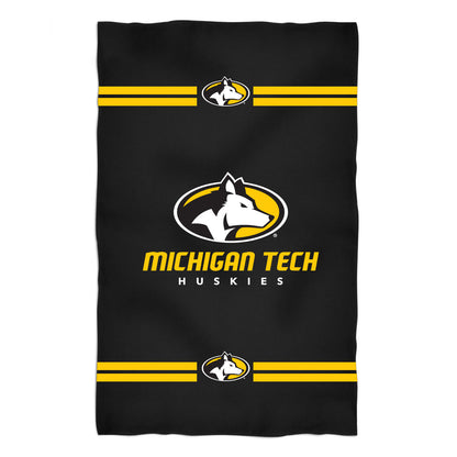 Michigan Tech Huskies MTU Black Beach Bath Towel by Vive La Fete