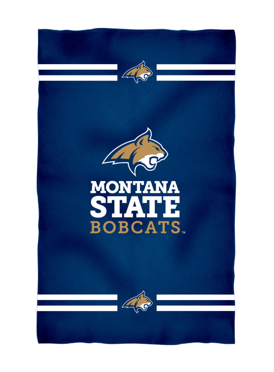 Montana State Bobcats Blue Beach Bath Towel by Vive La Fete