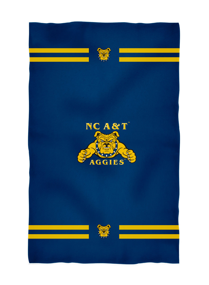 North Carolina A&T Aggies Blue Beach Bath Towel by Vive La Fete