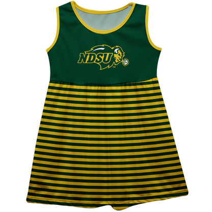 North Dakota Bisons Green Sleeveless Tank Dress With Gold Stripes by Vive La Fete-Campus-Wardrobe