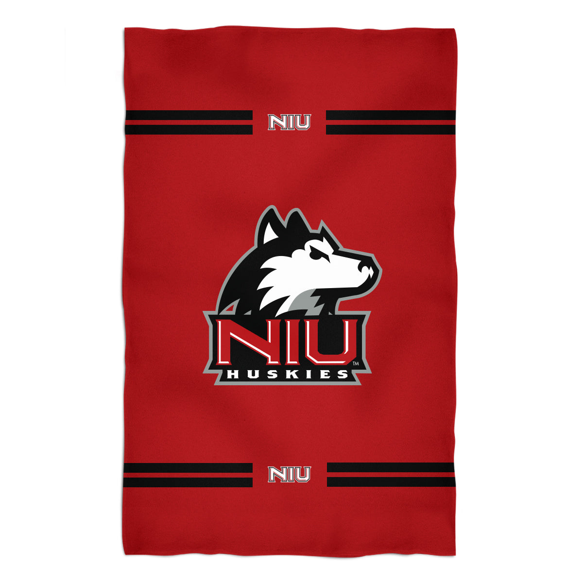 Northern Illinois Huskies Red Beach Bath Towel by Vive La Fete