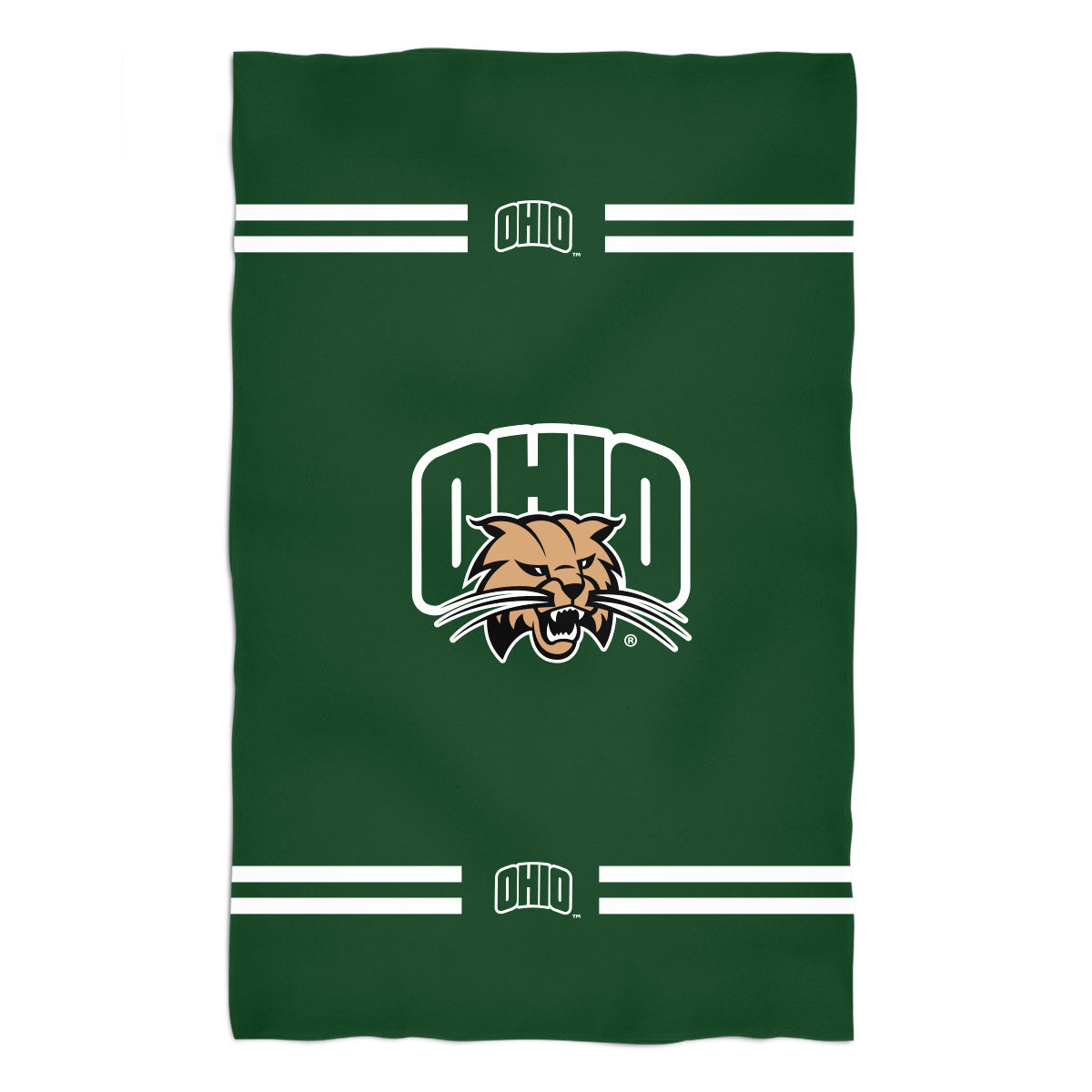 Ohio University Bobcats Green Beach Bath Towel by Vive La Fete