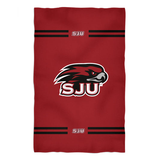 St. Josephs Hawks Red Beach Bath Towel by Vive La Fete