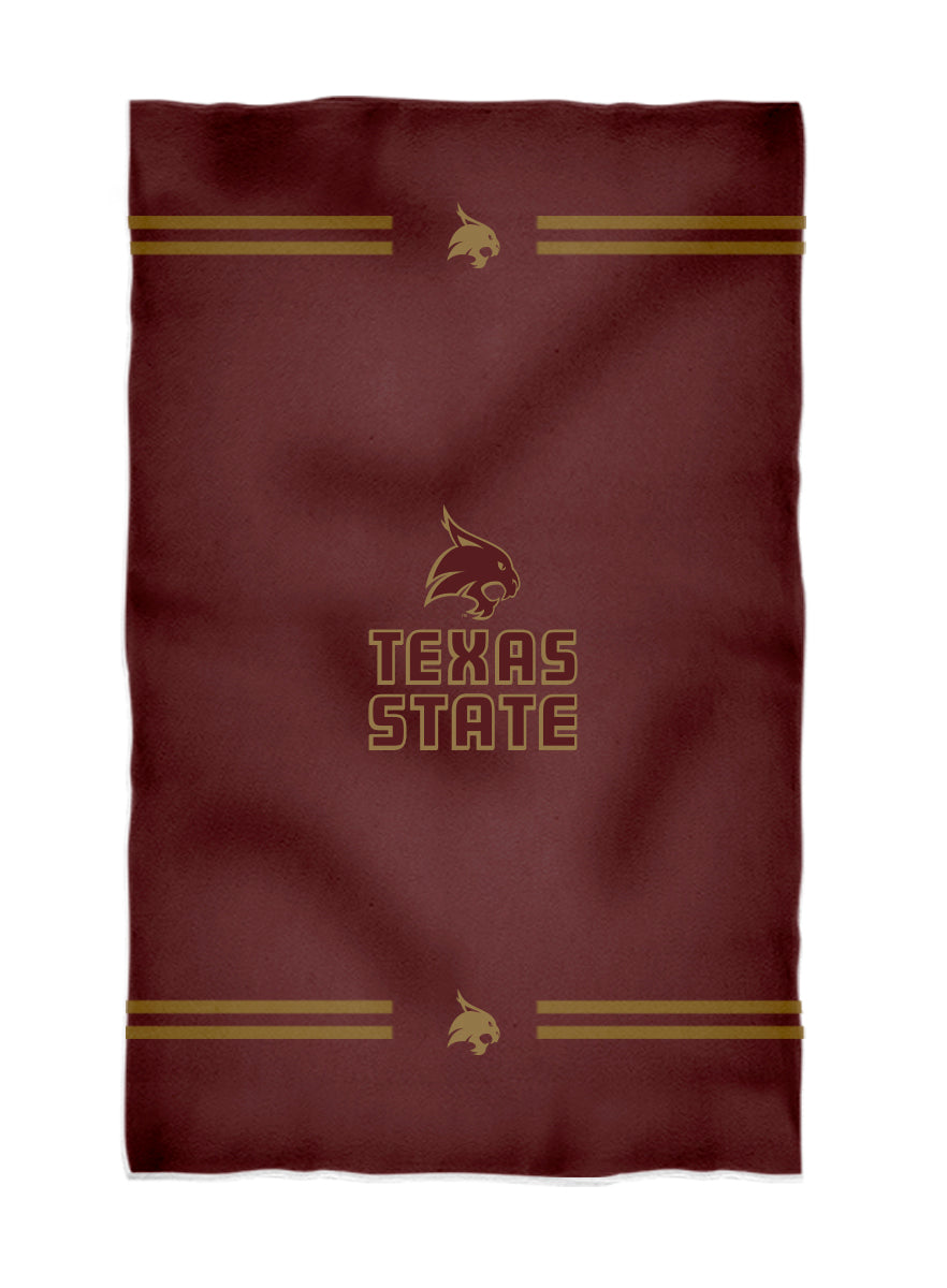 TXST Texas State Bobcats Maroon Beach Bath Towel by Vive La Fete