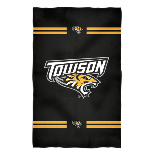 Towson University Tigers Black Beach Bath Towel by Vive La Fete