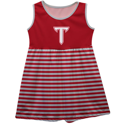 Troy Trojans Red Sleeveless Tank Dress With White Stripes by Vive La Fete-Campus-Wardrobe