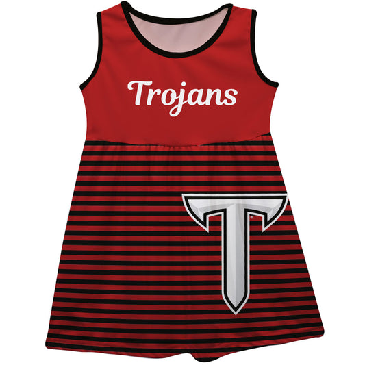 Troy Trojans Red Sleeveless Tank Dress With Black Stripes by Vive La Fete-Campus-Wardrobe