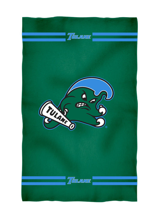 Tulane Green Wave Green Beach Bath Towel by Vive La Fete