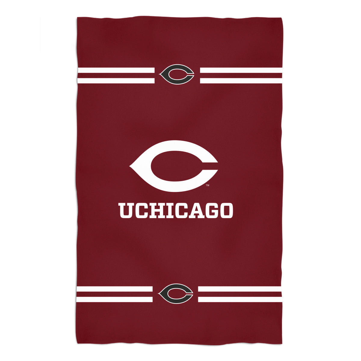 University of Chicago Maroons Maroon Beach Bath Towel by Vive La Fete