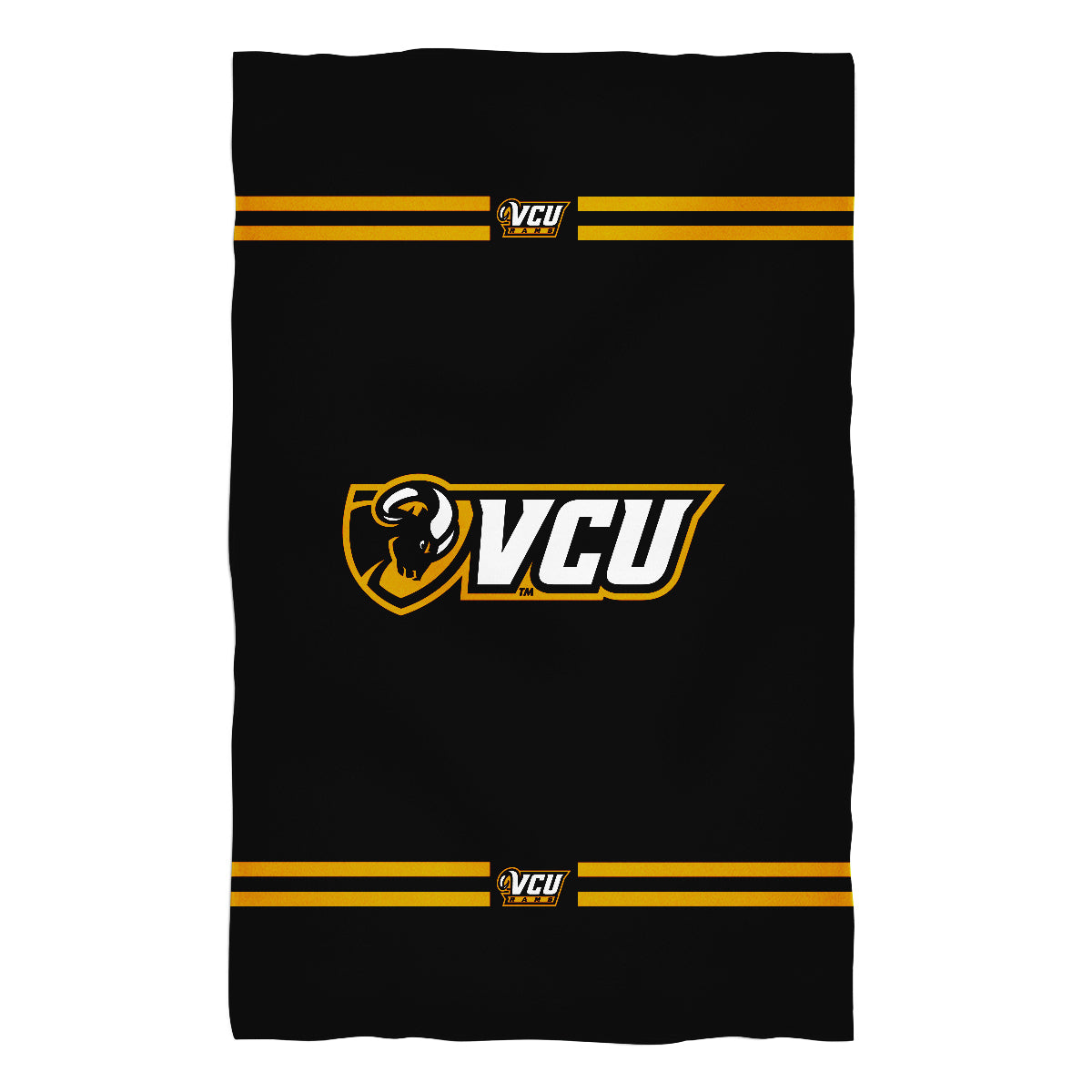 VCU Rams Virginia Black Beach Bath Towel by Vive La Fete