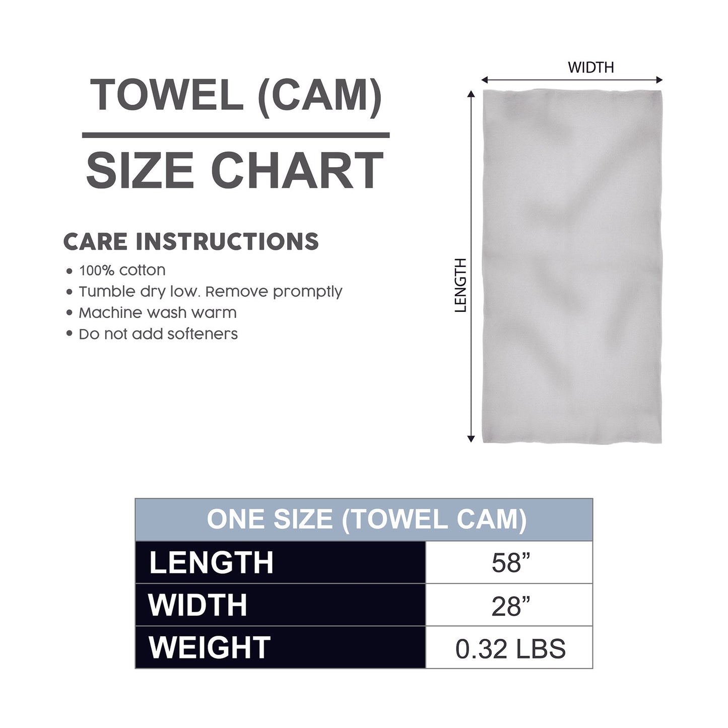 Beach Towel Size Chart