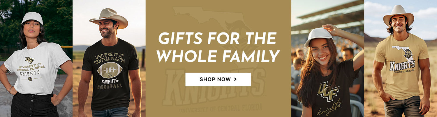 Gifts for the Whole Family. People wearing apparel from UCF University of Central Florida Knights Apparel – Official Team Gear