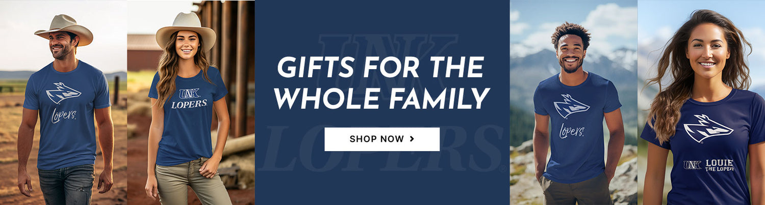 Gifts for the Whole Family. People wearing apparel from UNK University of Nebraska Kearney Lopers Apparel – Official Team Gear
