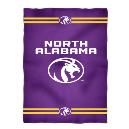 North Alabama Lions Game Day Soft Premium Purple Throw Blanket 40 x 58 Logo and Stripes by Vive La Fete