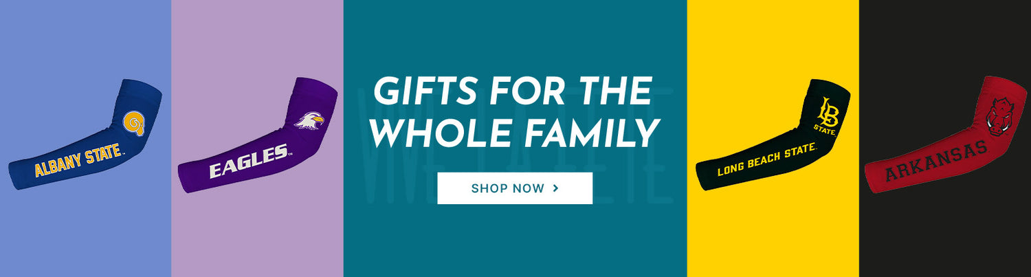 Gifts for the Whole Family. People wearing apparel from Vive La Fete College Arm Sleeves