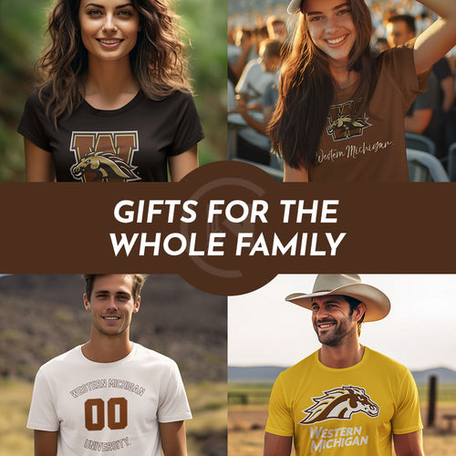 Gifts for the Whole Family. People wearing apparel from WMU Western Michigan University Broncos Apparel – Official Team Gear - Mobile Banner
