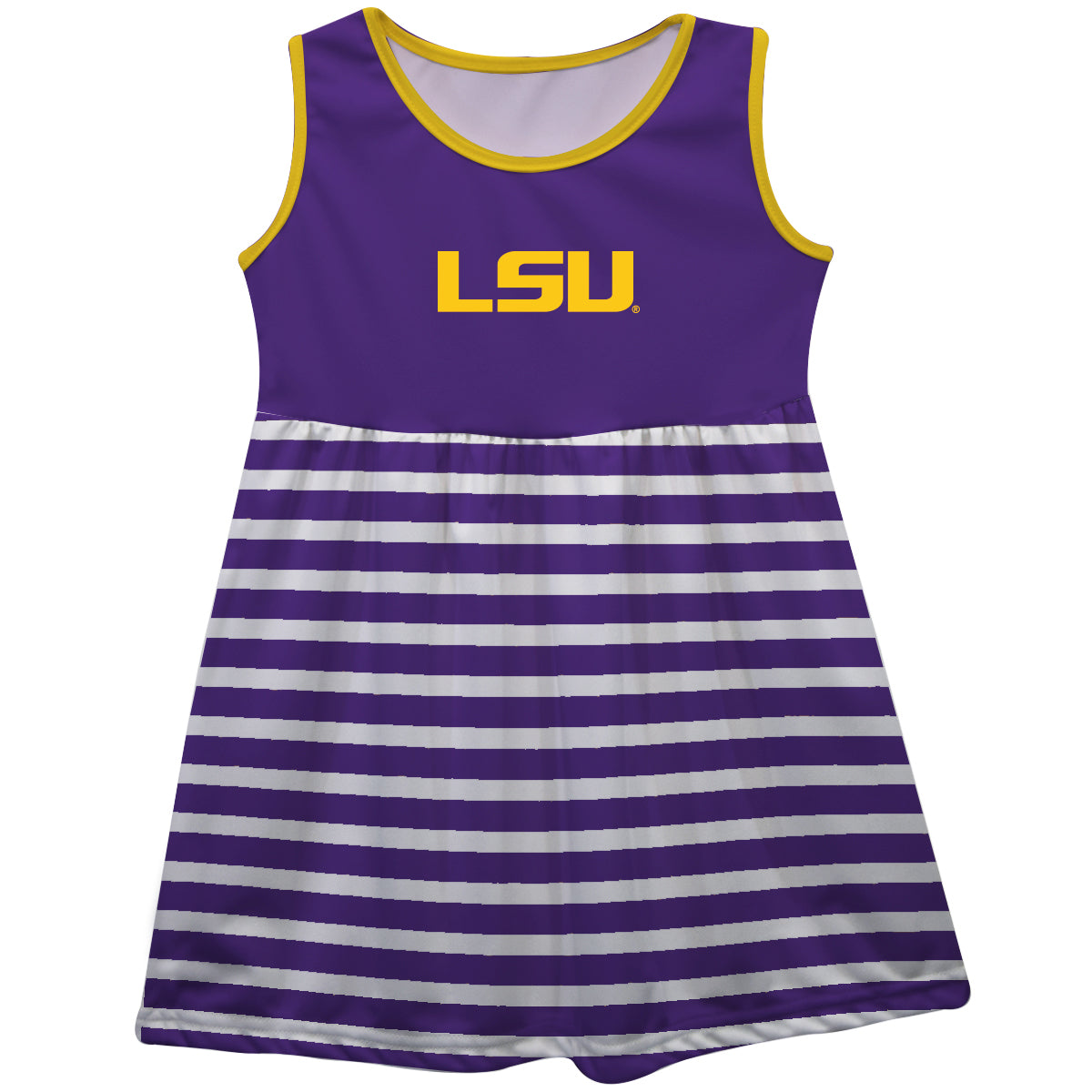 LSU Tank Dress Girls Game Day Sleeveless Tank Dress by Vive La Fete-Campus-Wardrobe