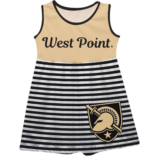 United States Military Academy Big Logo Black And White Stripes Tank Dress by Vive La Fete-Campus-Wardrobe