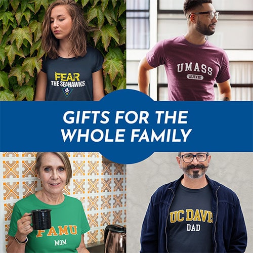 Gifts for the Whole Family. People wearing apparel from Wake Forest University Demon Deacons - Mobile Banner