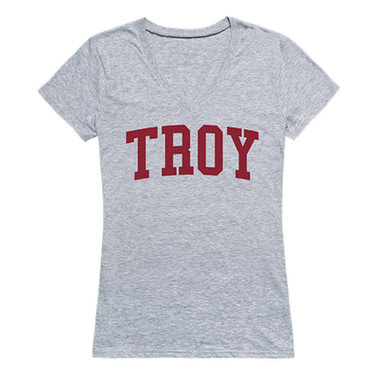 Troy University Game Day Womens T-Shirt Heather Grey-Campus-Wardrobe
