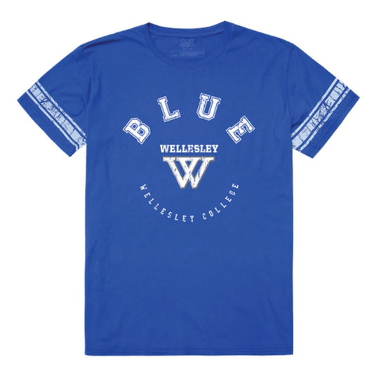 Wellesley College Blue Football T-Shirt Tee