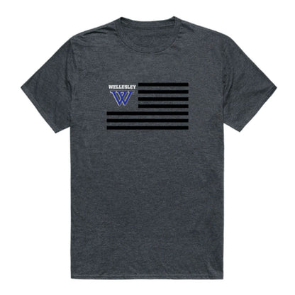 Wellesley College Blue USA Flag T-Shirt Tee