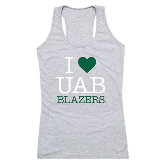 UAB University of Alabama at Birmingham Blazers Womens Love Tank Top Tee T-Shirt Heather Grey-Campus-Wardrobe
