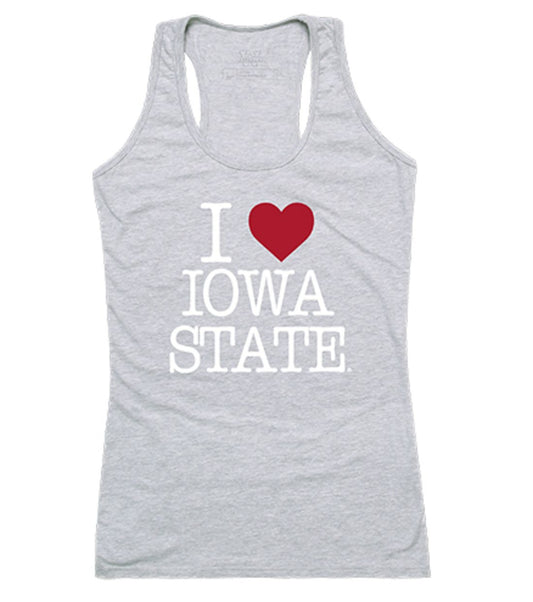 Iowa State University Cyclones Womens Love Tank Top Tee T-Shirt Heather Grey-Campus-Wardrobe