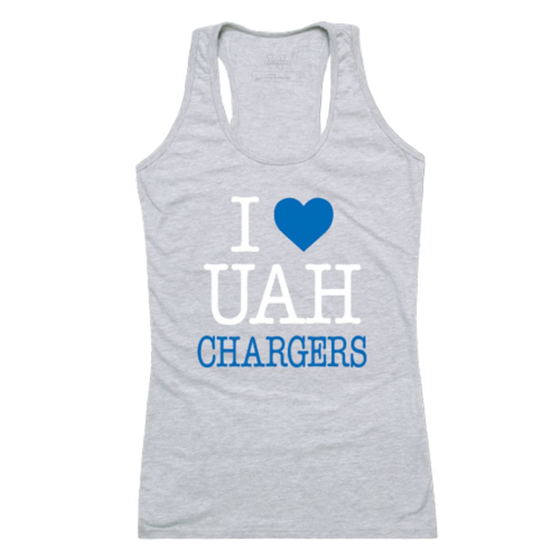 I Love The University of Alabama in Huntsville Chargers Womens Tank Top