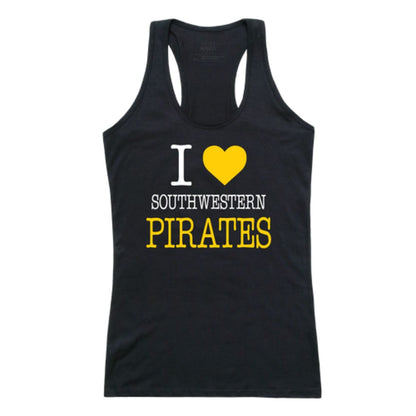 I Love Southwestern University Pirates Womens Tank Top
