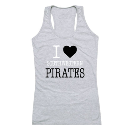 I Love Southwestern University Pirates Womens Tank Top